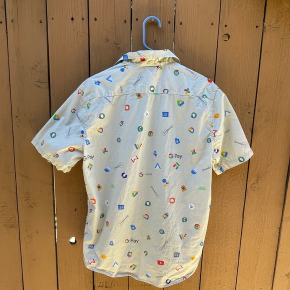 Google Product Nest Play Gmail Translate Pay Short Sleeve Button-Up Shirt XL - Picture 2 of 4